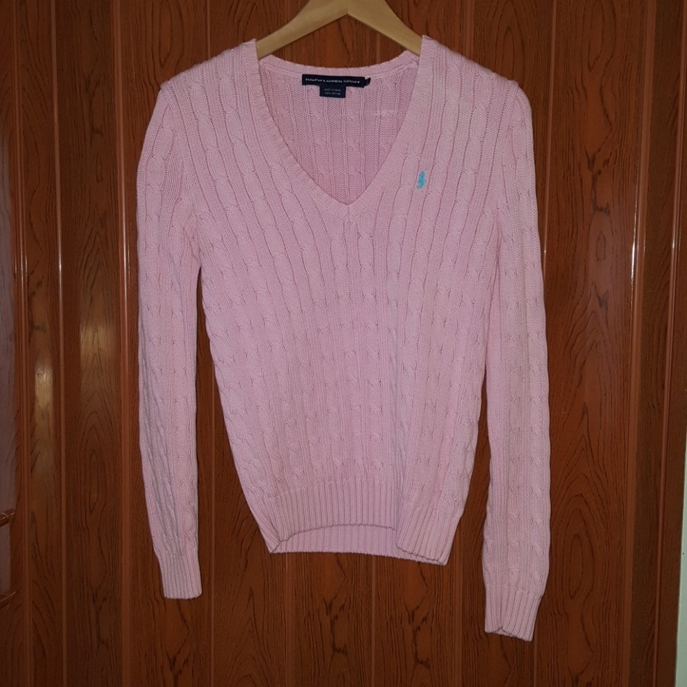 Ralph Lauren sport, light pink, cable knit sweater